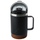 16 Oz Insulated Stainless Steel Coffee Mug With Cork Bottom  Black