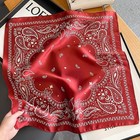 100  Mulberry Silk Square Scarf Women Neckerchief Wrap Bandana Red 53 53cm