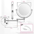 Wall Mounted Lighted Makeup Mirror  8 Inch Double-sided 1x 5x Magnifying Mirr   