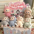 Pop Mart Labubu The Monsters Etciting Macaron Plush Dolls Keychain Gift Toys New