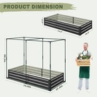 Naizea Galvanized Raised Garden Bed Planter Box With Plant Protection Net Tent