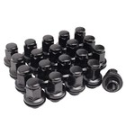 Set Of 20 Black 14x1 5mm Hex Mag Washer Lug Nuts For 22mm Wheels  Compatible Wit
