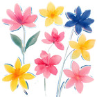 9 Abstract Flowers Clipart   Watercolor Png   Digital Download For Art Prints