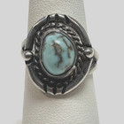 Antique Or Vintage Navajo Southwest Old Pawn Sterling Turquoise Ring Size 6
