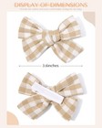 20pcs 3 6 Inches Baby Girls Linen Hair Bows Clips 10 Colors Fully Lined Hair    