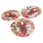Punch Studio Christmas Paper Plates L  victorian Santa   8 Pcs