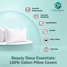 King Pillow Shams 20x40 Organic Cotton White 600 Thread Count Pack Of 2
