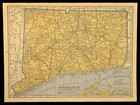 Ca1939 Connecticut Railroad Map Depot Towns Historic Nh Rr Original Atlas Map