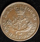    1854 Bank Of Upper Canada Half Penny Token Br-720 Pc-5c1 Xf Details Bt4