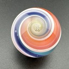 Contemporary Handmade Art Glass Marble 1 02  Bright Ribbon Swirl Boro Cane Mib