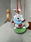 Rare Disney Store Alice In Wonderland White Rabbit Clock 2013 Ornament   New Lb