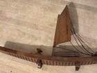 Vintage Hand Carved Oriental Chinese Bamboo Wood Boat Ship 