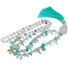 Semi Precious Stone Wrap Bracelet tibetan Buddhist Prayer Bead Necklace With Tas