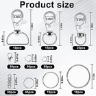 360pcs Keychains Clips With Key Rings  Metal Lobster Claw Clasps And Key Chain 