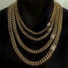 Men s 14k Gold Plated Stainless Steel Miami Cuban Link Chain Bracelet Cz Clasp 