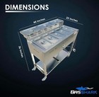 5 Pan Steam Table Food Warmer Cart   Propane   Stainless Steel   Portable
