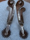 Antique Old Horse Spurs With Leather Straps Maker Stamp On Band