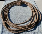 Old Used 4 Strand Braided Rawhide Riata With Large Hondo Good Condition