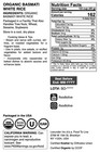 Organic Basmati White Rice     Non-gmo  Raw  Non-irradiated  Kosher  Vegan  Bulk