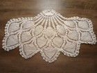Vintage White Pineapple Handmade Crocheted Doily Foyer Table chair Back 22   13 