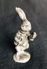 Alice In Wonderland White Rabbit Bunny Watch Clock Metal Statue Figurine H