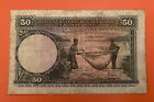 Belgian Congo 1955 Issue 50 Francs Banknote Scarce Crisp Vf  Pick 27b 