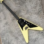 Flying V Solid Open Electric Bass Guitar Mahogany Body neck  Hh Pickups 4 String
