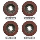 40-pack 4 5 X7 8  Flap Disc 4-1 2 40 60 80 120 Grit For Grinder Sanding Wheels