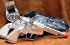 Cowboy Cap Gun Set Two Cap Gun Toys With Holsters And Belt Orange Tips