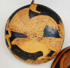 Hand Carved Gourd Pair Fish   Eagle Sculpture Wall Hanging Folk Art Carving