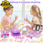 Kids Makeup Kit For Girls Washable Nail Polish Cosmetic Set Pretend Play Gift