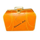 Vtg Handmade Travel Bar Set Mini Decanter Suitcase Vodka Gin Rye Rum Kalamazoo