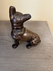 Vintage Antique Cast Iron Doorstop Sitting French Bulldog Or Boston Terrier 