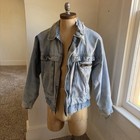 Vintage Expeditions Jean Jacket Mens L Lined Blue Denim Trucker