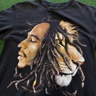 Vintage 2000 Y2k Bob Marley Lion Fade Graphic T-shirt Bob Marley Music Tee