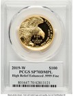 2019-w G 100 American Liberty High Relief Enhanced Dmpl 2019 Hr Label Pcgs Ms70
