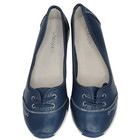 Navy white Leather Slip On Pineapple Shoes  Cute   Comfy  Women Sz 8 5