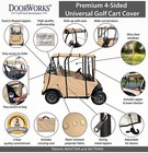 Premium Golf Cart Cover heavy-duty Portable   Drivable 4-sided Clear Window  