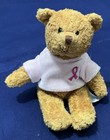 Collectible Avon Breast Cancer Awareness Crusade Teddy Bear Pink Shirt   Ribbon