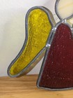 Vintage Artisan Leaded Stained Glass Angel Hanging Suncatcher Window Ornament