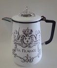 Vintage Bouche La France Enamel Metal Coffee Pot Teapot Mid Century        J