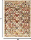 Alfombras Non-skid  non-slip  5x7 Rubber Backing Floral Geometric Low Profile Pi