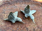 Antique Cast Iron Birdbath Hummingbirds Ornate Metal Garden Salvage Chipped 19 