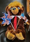 Trumpy Bear 22    Donald Trump Teddy Bear Plush W american Flag Cape  Zipper Pouch