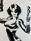 Domino Original Art Sketch Inked Commission 2017 Sexy Detailed Deadpool X-force