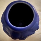 Venice Clay Cat Vase 5  Cornflower Periwinkle Blue Signed Gary Steinborn Relief