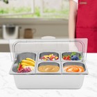 Flip Lid Food Serving Container Stainless Steel 5-compartment W  Lid Hygienic Us