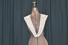Antique Large Collar White Needle Lace Net Lace Original 19th Mid 1800s Stunner 