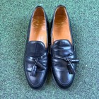 Church s Tassel Loafers Shoes Black Leather Size 7 D Made In England