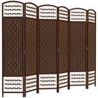 6 Panel Folding Room Divider Privacy Screen Room Separator Brown  Refurbished